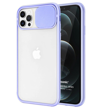 Microsonic Apple iPhone 12 Pro Kılıf Slide Camera Lens Protection Lila