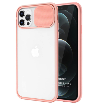 Microsonic Apple iPhone 12 Pro Kılıf Slide Camera Lens Protection Pembe