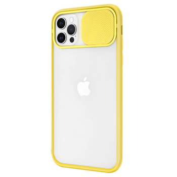 Microsonic Apple iPhone 12 Pro Kılıf Slide Camera Lens Protection Sarı
