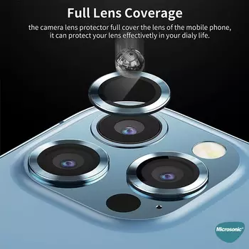 Microsonic Apple iPhone 12 Pro Tekli Kamera Lens Koruma Camı Lacivert