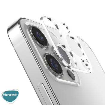 Microsonic Apple iPhone 12 Pro V2 Kamera Lens Koruyucu Beyaz