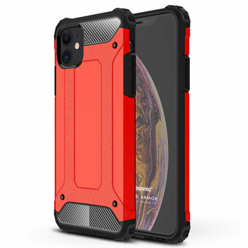 Microsonic Apple iPhone 12 Kılıf Rugged Armor Kırmızı