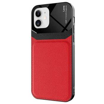 Microsonic Apple iPhone 12 Kılıf Uniq Leather Kırmızı