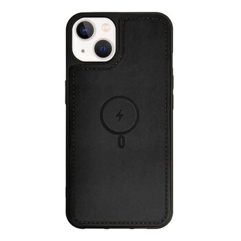 Microsonic Apple iPhone 13 Kılıf MagSafe Genuine Leather Siyah
