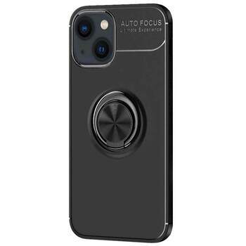 Microsonic Apple iPhone 13 Mini Kılıf Kickstand Ring Holder Siyah