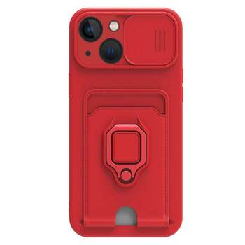 Microsonic Apple iPhone 13 Kılıf Multifunction Silicone Kırmızı