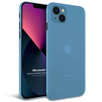 Microsonic Apple iPhone 13 Kılıf Peipe Matte Silicone Mavi