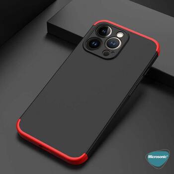 Microsonic Apple iPhone 13 Pro Kılıf Double Dip 360 Protective AYS Kırmızı