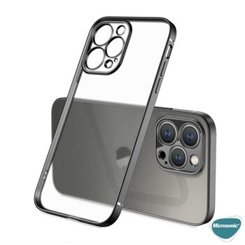 Microsonic Apple iPhone 13 Pro Kılıf Square Matte Plating Siyah