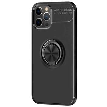Microsonic Apple iPhone 13 Pro Max Kılıf Kickstand Ring Holder Siyah