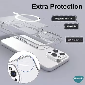 Microsonic Apple iPhone 13 Pro Max Kılıf MagSafe Clear Soft Şeffaf