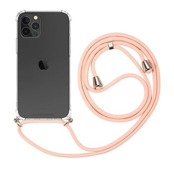 Microsonic Apple iPhone 13 Pro Max Kılıf Neck Lanyard Rose Gold