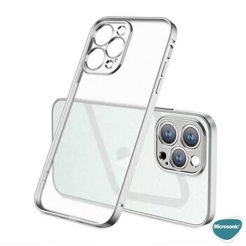 Microsonic Apple iPhone 13 Pro Max Kılıf Square Matte Plating Gümüş