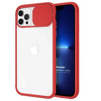 Microsonic Apple iPhone 13 Pro Max Kılıf Slide Camera Lens Protection Kırmızı