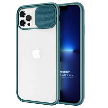 Microsonic Apple iPhone 13 Pro Max Kılıf Slide Camera Lens Protection Koyu Yeşil
