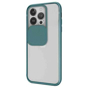 Microsonic Apple iPhone 13 Pro Kılıf Slide Camera Lens Protection Koyu Yeşil