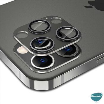 Microsonic Apple iPhone 13 Pro V2 Kamera Lens Koruyucu Gümüş
