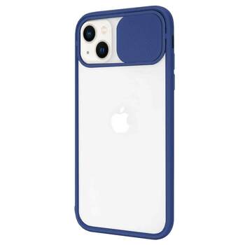 Microsonic Apple iPhone 13 Kılıf Slide Camera Lens Protection Lacivert