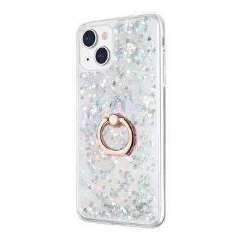 Microsonic Apple iPhone 14 Kılıf Glitter Liquid Holder Gümüş
