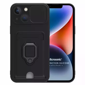 Microsonic Apple iPhone 14 Kılıf Multifunction Silicone Siyah Microsonic Apple iPhone 14 Kılıf Multifunction Silicone Siyah