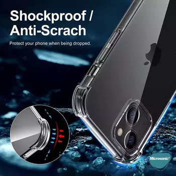 Microsonic Apple iPhone 14 Plus Kılıf Anti Shock Silikon Şeffaf