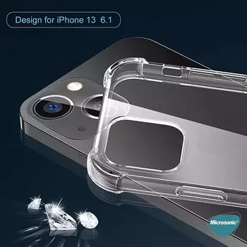 Microsonic Apple iPhone 14 Plus Kılıf Anti Shock Silikon Şeffaf
