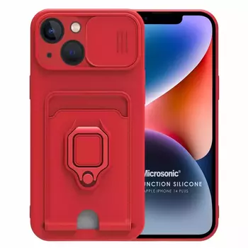Microsonic Apple iPhone 14 Plus Kılıf Multifunction Silicone Kırmızı Microsonic Apple iPhone 14 Plus Kılıf Multifunction Silicone Kırmızı