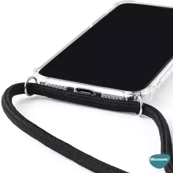Microsonic Apple iPhone 14 Plus Kılıf Neck Lanyard Siyah