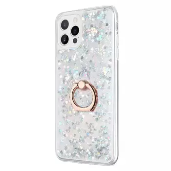 Microsonic Apple iPhone 14 Pro Kılıf Glitter Liquid Holder Gümüş