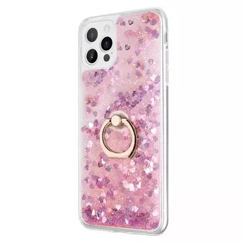 Microsonic Apple iPhone 14 Pro Kılıf Glitter Liquid Holder Pembe