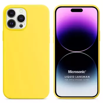 Microsonic Apple iPhone 14 Pro Kılıf Liquid Lansman Silikon Sarı
