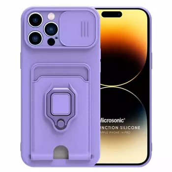Microsonic Apple iPhone 14 Pro Kılıf Multifunction Silicone Lila Microsonic Apple iPhone 14 Pro Kılıf Multifunction Silicone Lila
