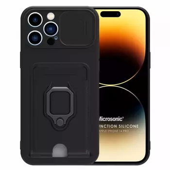 Microsonic Apple iPhone 14 Pro Kılıf Multifunction Silicone Siyah Microsonic Apple iPhone 14 Pro Kılıf Multifunction Silicone Siyah