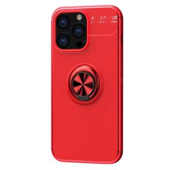 Microsonic Apple iPhone 14 Pro Max Kılıf Kickstand Ring Holder Kırmızı