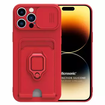 Microsonic Apple iPhone 14 Pro Max Kılıf Multifunction Silicone Kırmızı Microsonic Apple iPhone 14 Pro Max Kılıf Multifunction Silicone Kırmızı