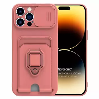 Microsonic Apple iPhone 14 Pro Max Kılıf Multifunction Silicone Pembe Microsonic Apple iPhone 14 Pro Max Kılıf Multifunction Silicone Pembe