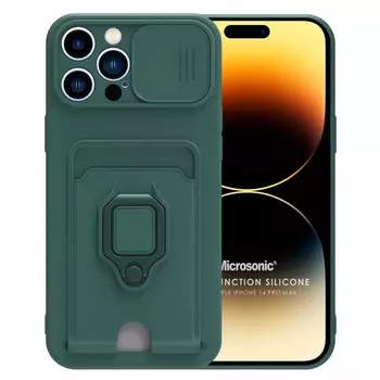 Microsonic Apple iPhone 14 Pro Max Kılıf Multifunction Silicone Yeşil Microsonic Apple iPhone 14 Pro Max Kılıf Multifunction Silicone Yeşil