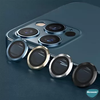 Microsonic Apple iPhone 15 Plus Tekli Kamera Lens Koruma Camı Füme