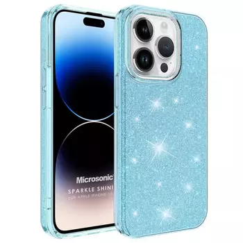 Microsonic Apple iPhone 15 Pro Kılıf Sparkle Shiny Mavi