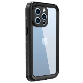 Microsonic Apple iPhone 15 Pro Kılıf Waterproof 360 Full Body Protective Siyah