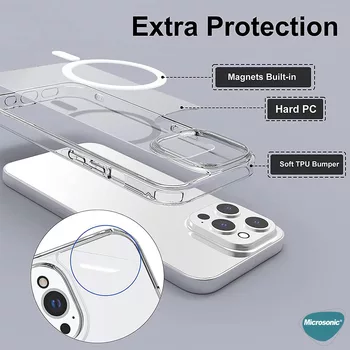 Microsonic Apple iPhone 15 Pro Max Kılıf MagSafe Clear Soft Şeffaf
