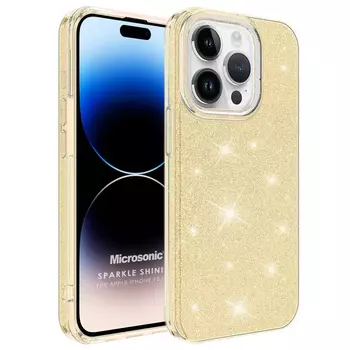 Microsonic Apple iPhone 15 Pro Max Kılıf Sparkle Shiny Gold