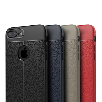 Microsonic Apple iPhone 5 Kılıf Deri Dokulu Silikon Kırmızı