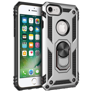 Microsonic Apple iPhone 6 Kılıf Military Ring Holder Gümüş