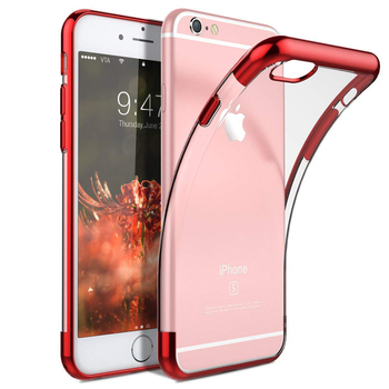 Microsonic Apple iPhone 6 Kılıf Skyfall Transparent Clear Kırmızı