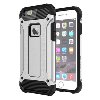 Microsonic Apple iPhone 6 Plus Kılıf Rugged Armor Gümüş