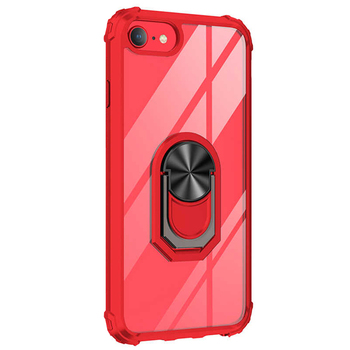 Microsonic Apple iPhone 6S Kılıf Grande Clear Ring Holder Kırmızı