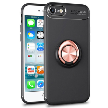 Microsonic Apple iPhone 6S Kılıf Kickstand Ring Holder Siyah Rose Microsonic Apple iPhone 6S Kılıf Kickstand Ring Holder Siyah Rose