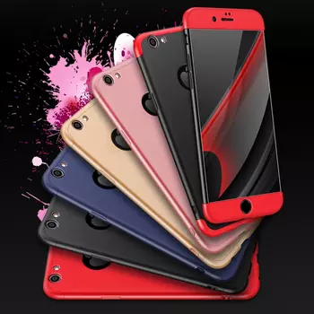 Microsonic Apple iPhone 6S Kılıf Double Dip 360 Protective Siyah Kırmızı