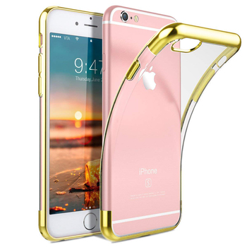 Microsonic Apple iPhone 6S Kılıf Skyfall Transparent Clear Gold